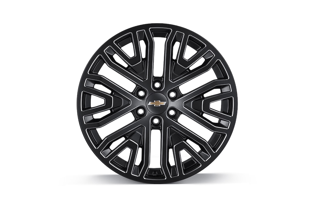 Rin de aluminio de 22 pulgadas negro con detalles en plata para Chevrolet Cheyenne ZR2 BISON 2025, camioneta pickup